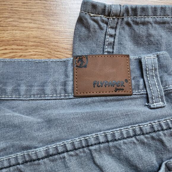 Fly Paper Jeans Mens Size 32x34 Gray Straight Cut Denim Cotton Classic Pockets - Picture 8 of 12